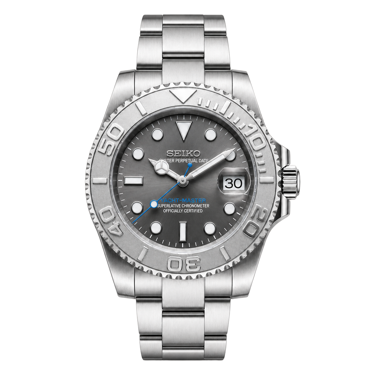 Seiko Mod Yacht-Master – Rhodium Grey watch