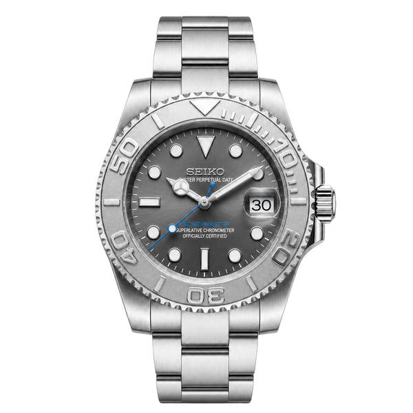 Seiko Mod Yacht-Master - Rhodium Grey | YachtDiver Arctic Frost