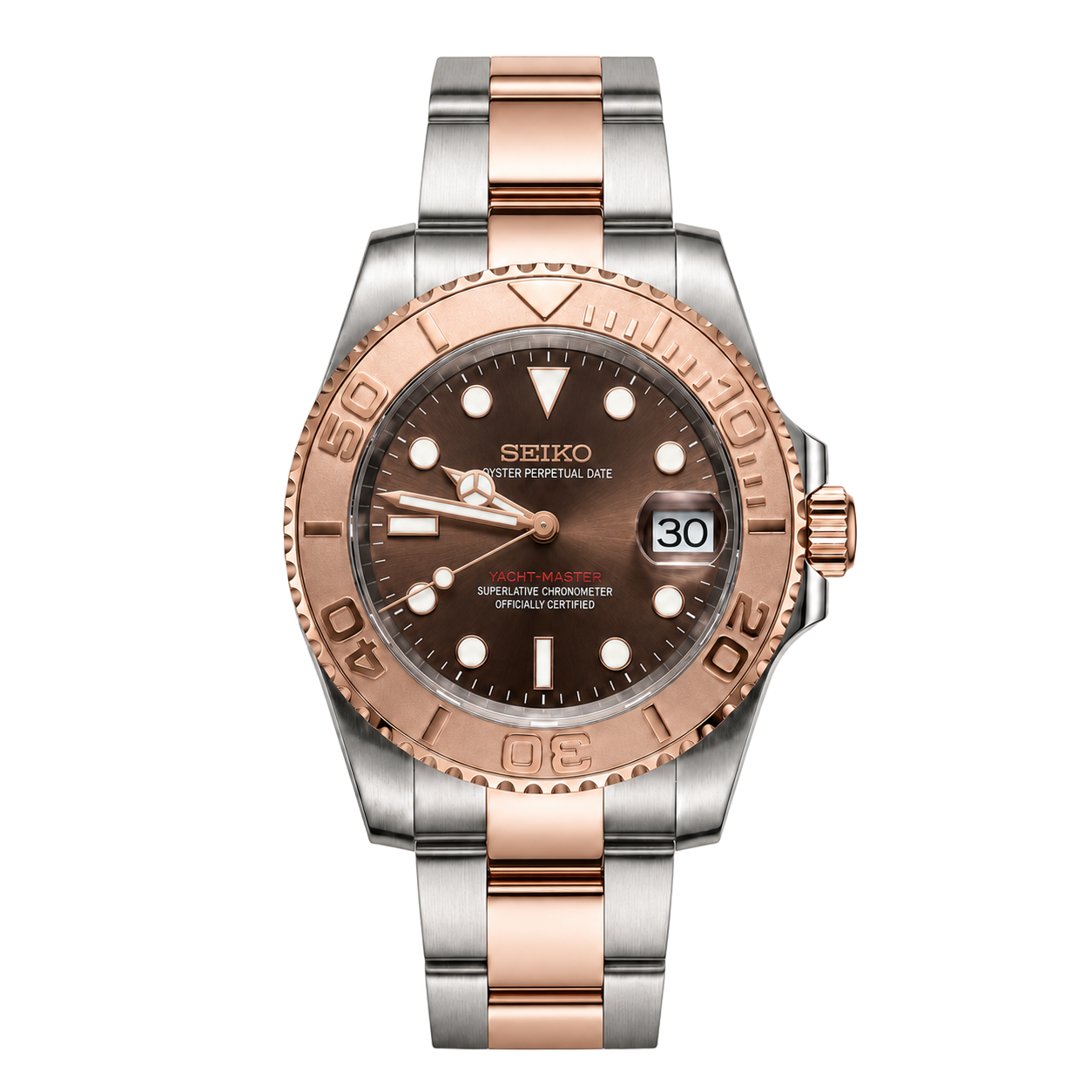 Seiko Mod Yacht-Master – Two-Tone Chocolate watch