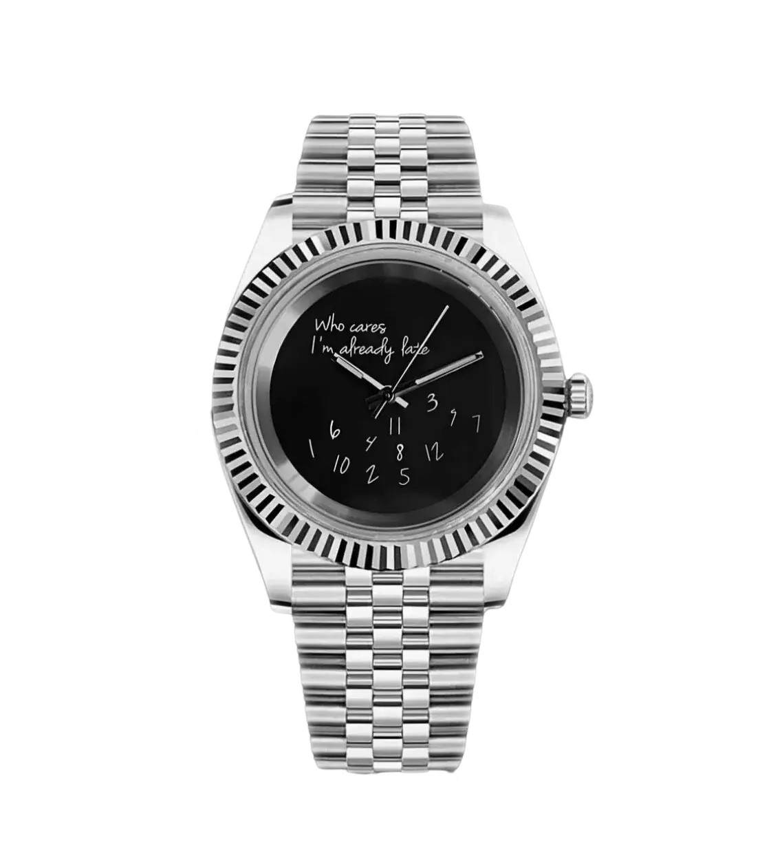 Seiko Mod Datejust – Cadran noir « Who Cares »
