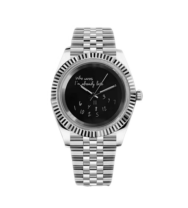 Seiko Mod Datejust – “Who Cares” Black Dial