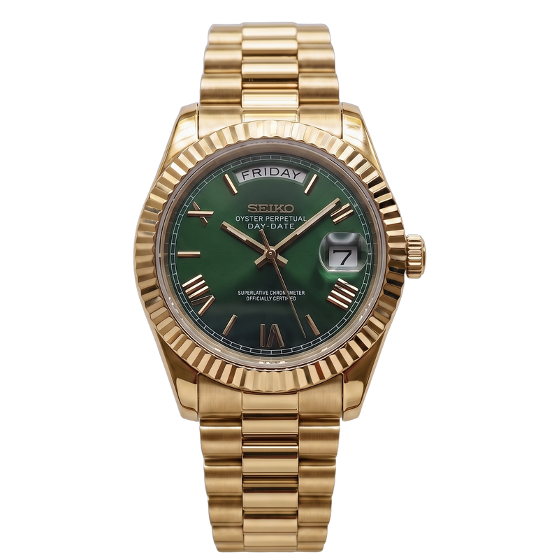 Seiko Mod Day-Date – Gold Olive Green