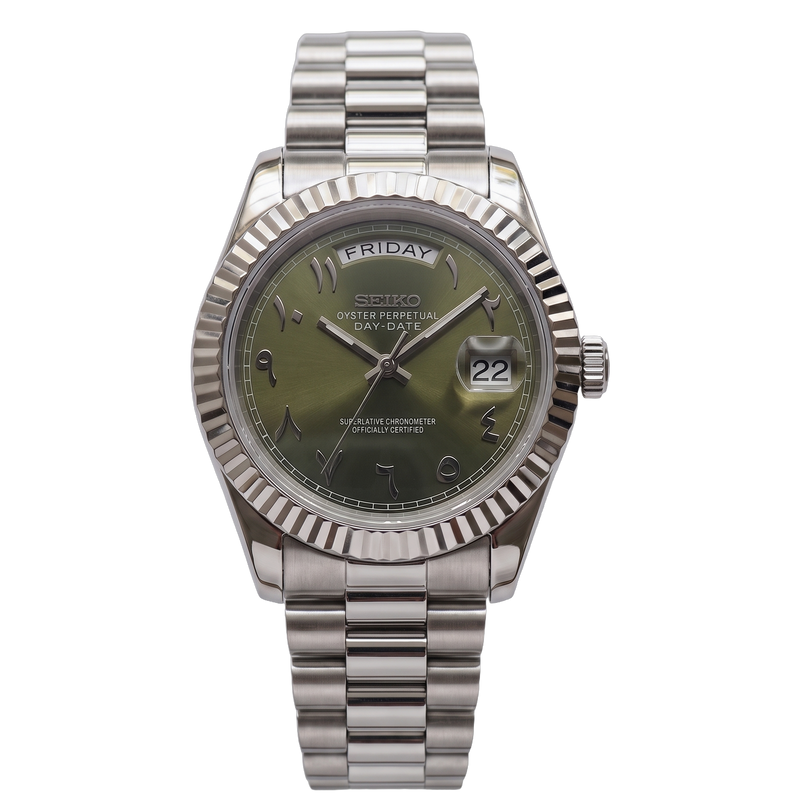 Seiko Mod Day-Date – Olive Arabic Dial