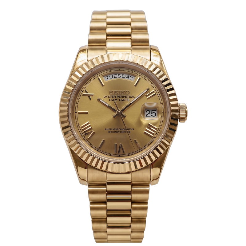 Seiko Mod Day-Date – Roman Imperial Gold