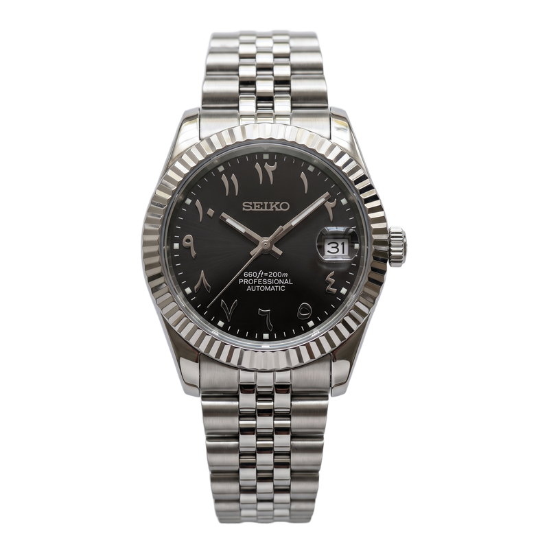 Seiko Mod Datejust - Cadran arabe noir