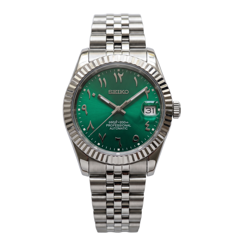 Seiko Mod Datejust - Cadran Arabe Vert Émeraude