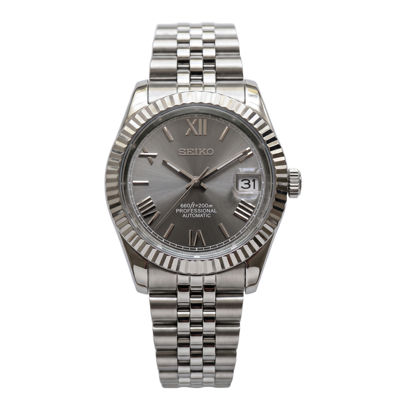 Seiko Mod Datejust – Grey Roman Dial