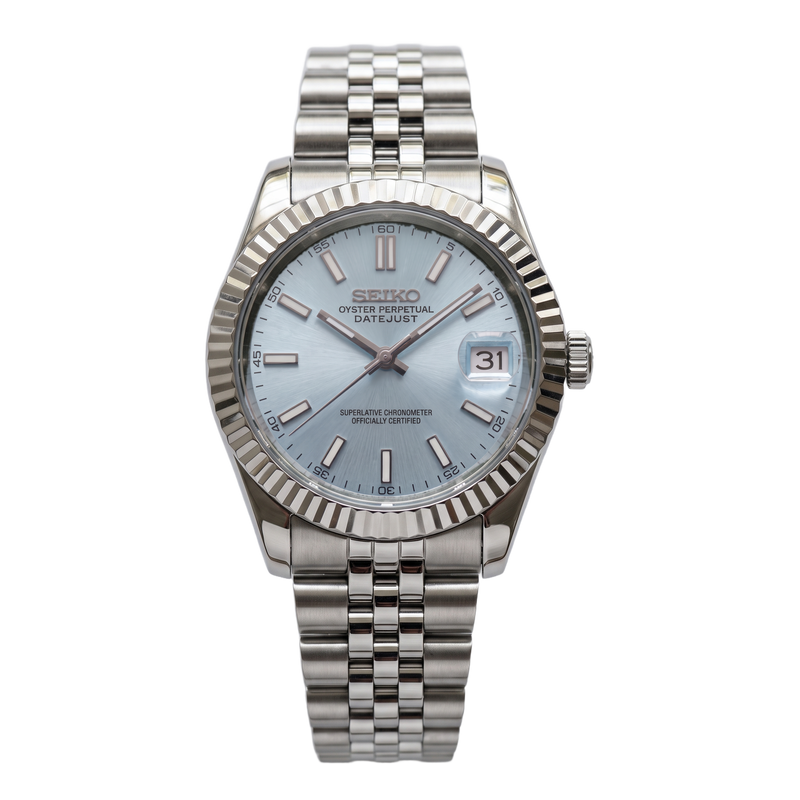 Seiko Mod Datejust – Ice Blue Dial