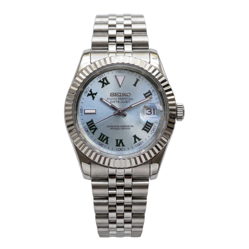 Seiko Mod Datejust – Ice Blue Wimbledon Dial