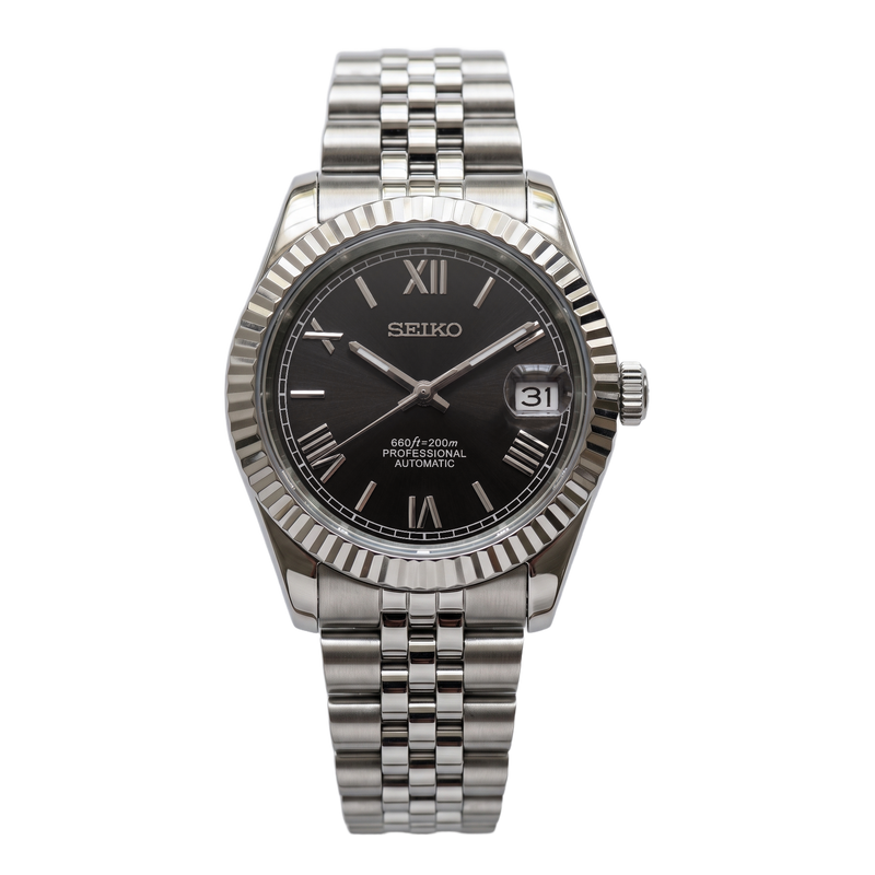 Seiko Mod Datejust – Roman Black