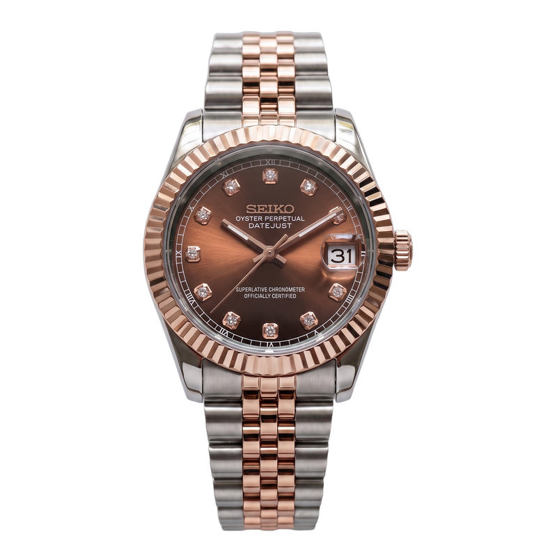 Seiko Mod Datejust - Cadran Chocolat Bicolore