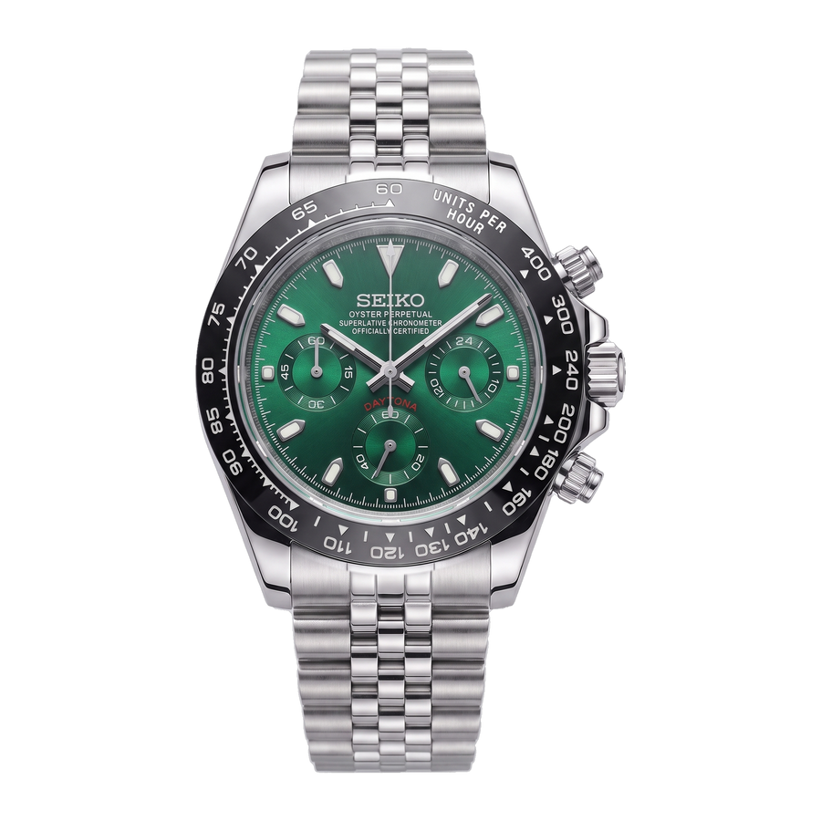 アクセサリー DAYTONA COMTEC Seiko Mod Daytona Emerald Green | Emerald Green Chronograph Watch
