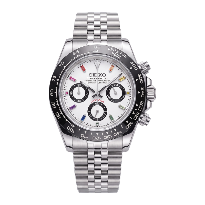 Seiko Mod Daytona – White Rainbow
