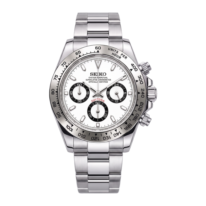 Seiko Mod Daytona – White Steel Racer