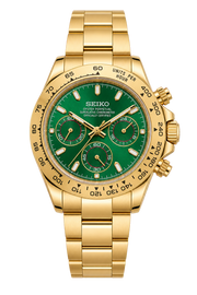 Seiko Mod Daytona - Gold Green transparent studio product view