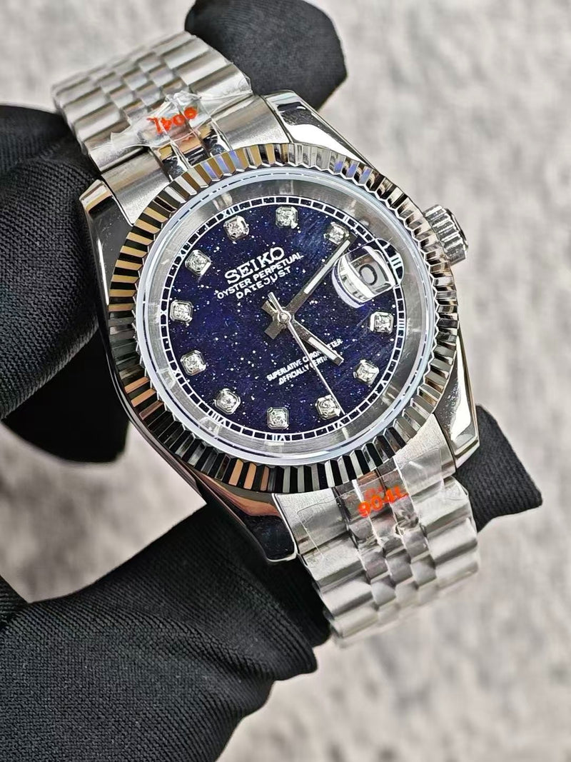 Seiko Mod Datejust – Blue Starry Dust Diamond Dial