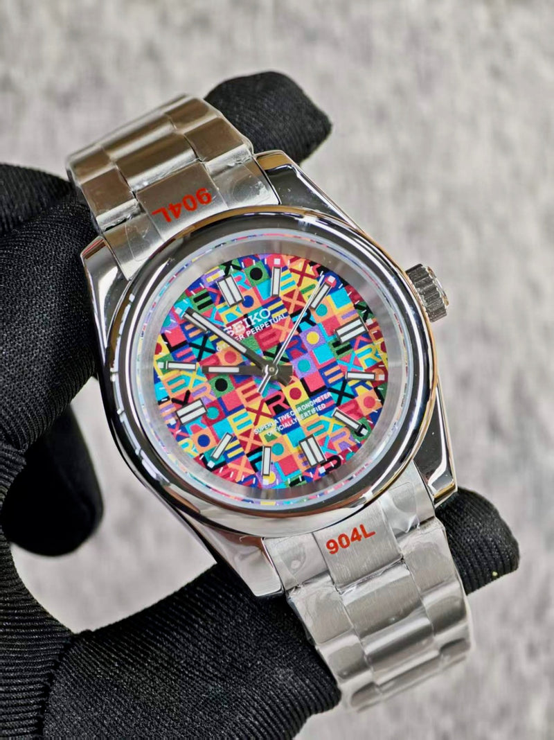 Seiko Mod Oyster Perpetual – Confetti front