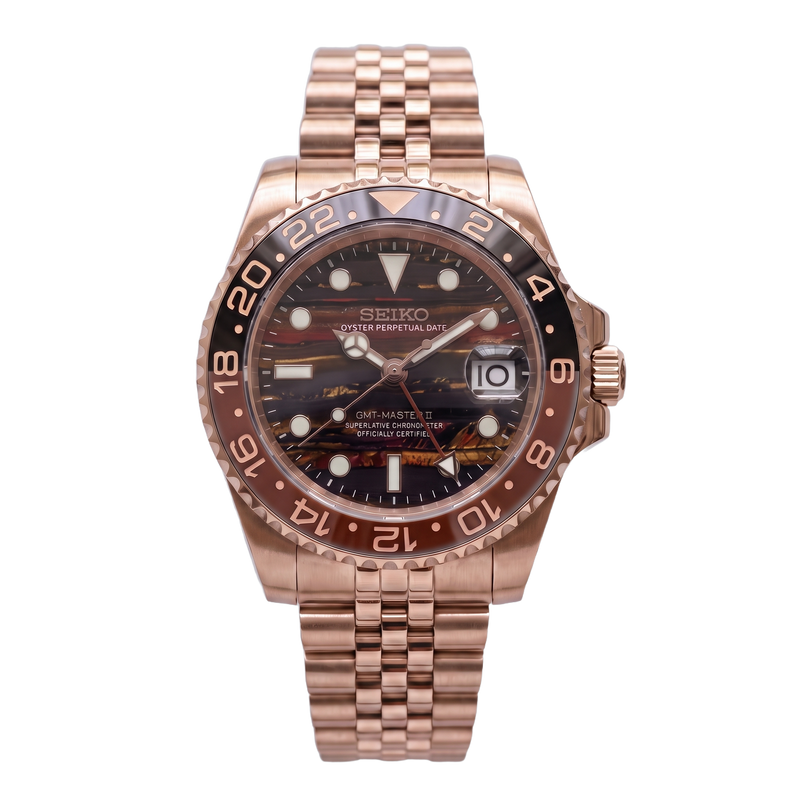 Seiko Mod GMT – Tiger Iron Root Beer