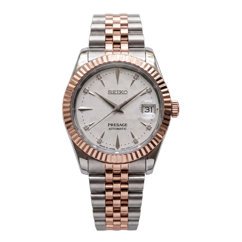 Seiko Mod Presage – Moonstone Frost Two-Tone Rose Gold