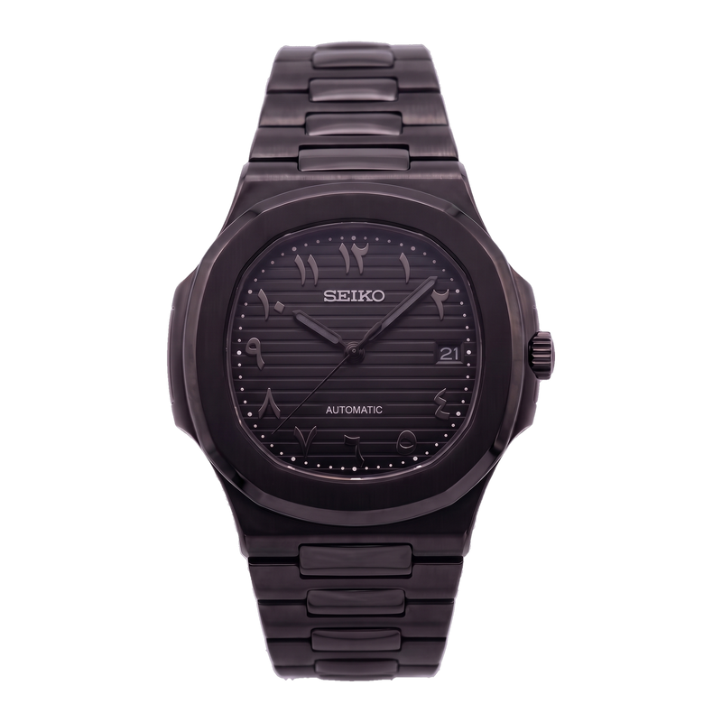 Seiko Mod Nautilus – Arabic Triple Black