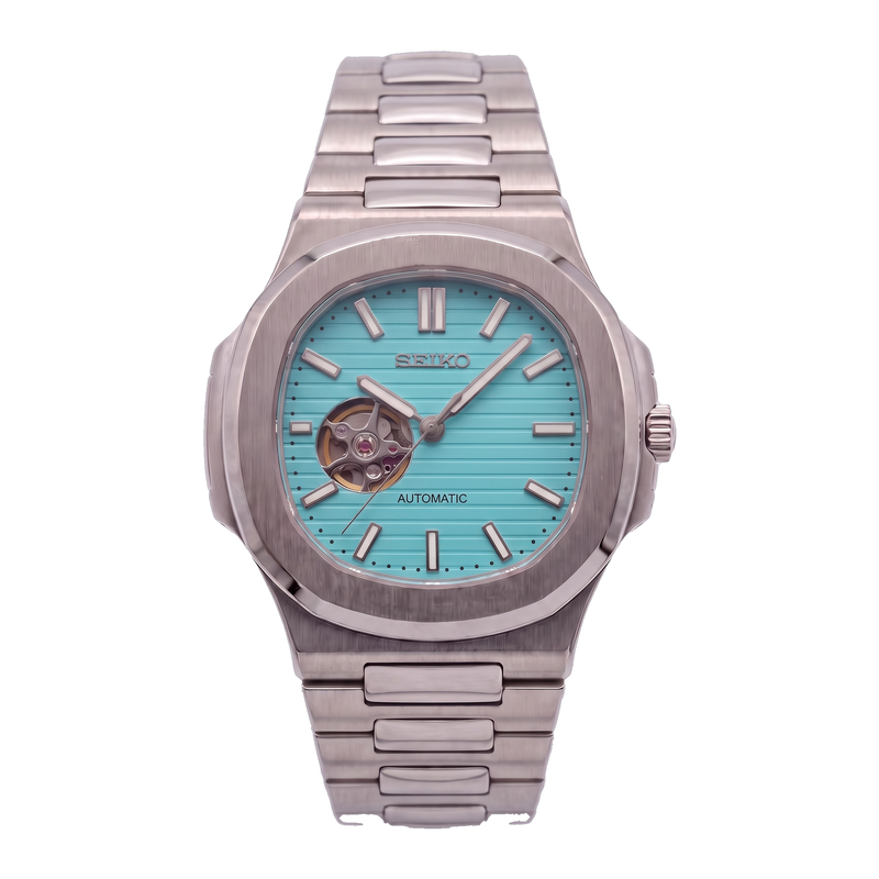 Seiko Mod Nautilus – Turquoise Blue Open Heart