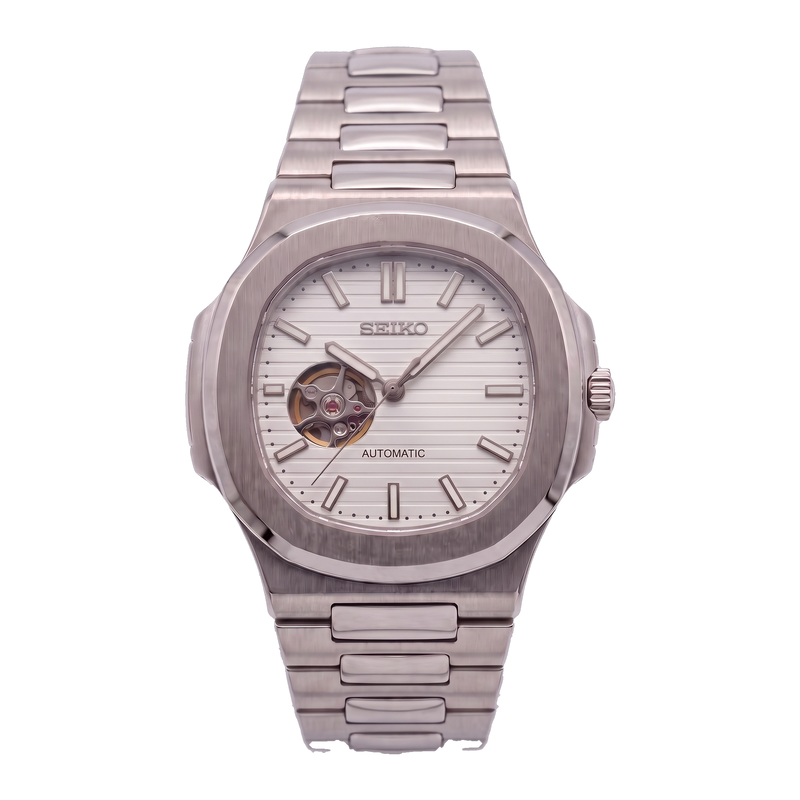 Seiko Mod Nautilus – White Open Heart