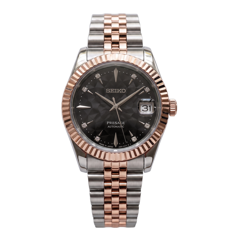 Seiko Mod Presage – Black Onyx Two-Tone Rose Gold