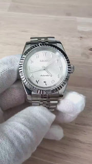 Seiko Mod Datejust – White Arabic Sunburst Dial product video