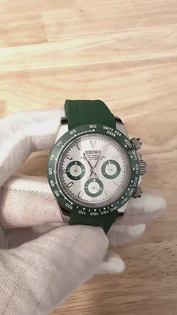 Seiko Mod Daytona - Alpine Green Racer – Chrome Watches