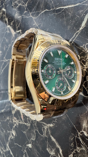 Seiko Mod Daytona - Gold Green actual product view 4