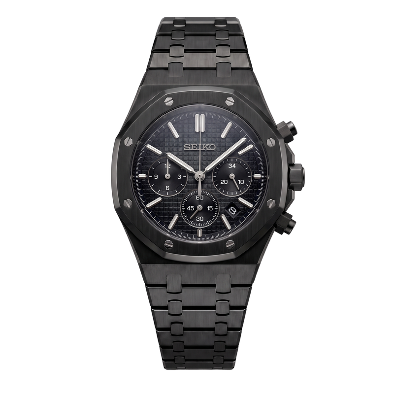 Seiko Mod Royal Oak – Chronograph Full Black Edition