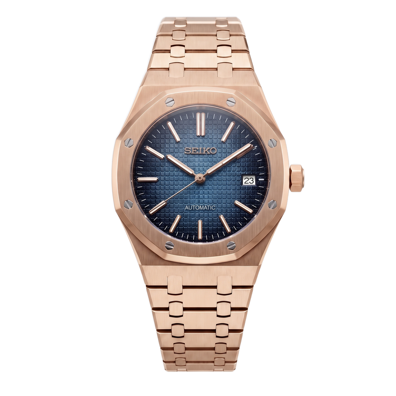 Seiko Mod Royal Oak – Rose Gold Blue Dial