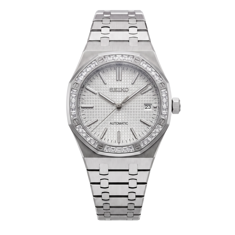Seiko Mod Royal Oak – Silver Ice White Dial