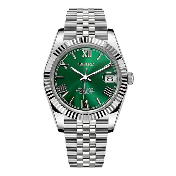 Seiko Mod Datejust – Green Roman Dial