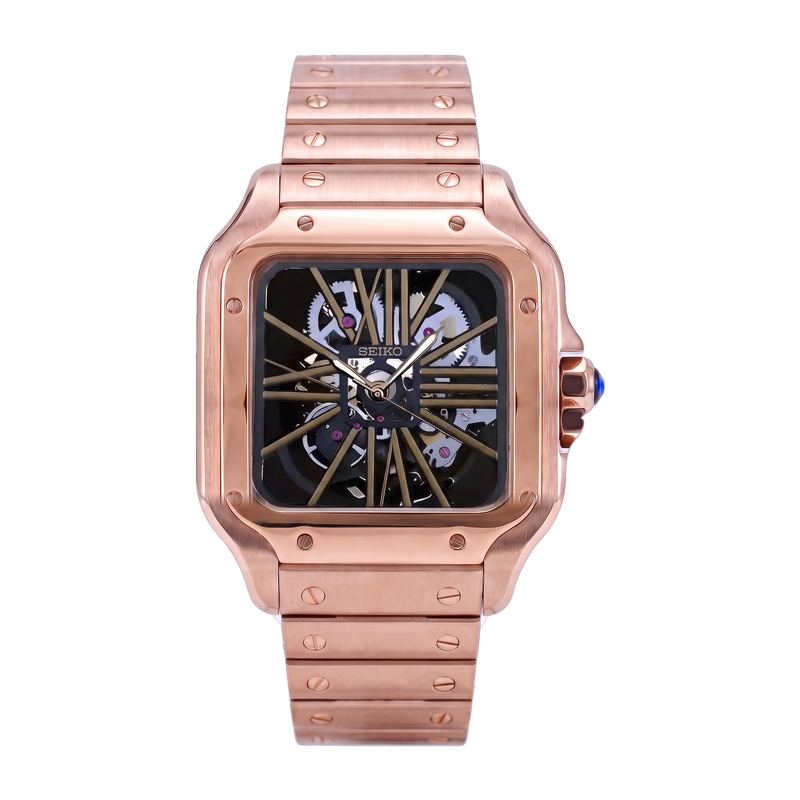 Seiko Mod Santos – Rose Gold Skeleton