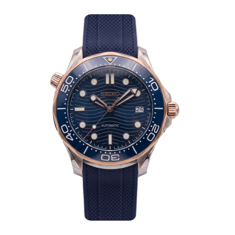 Seiko Mod Seamaster Diver – Rose Gold & Blue