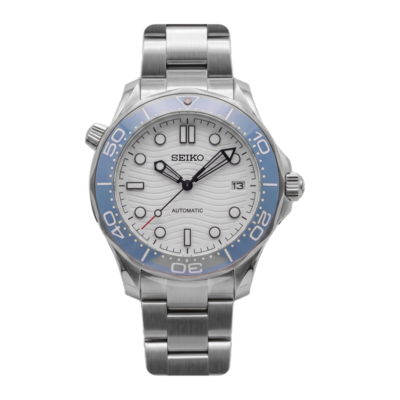 Seiko Mod Seamaster Diver – White Dial Blue Bezel
