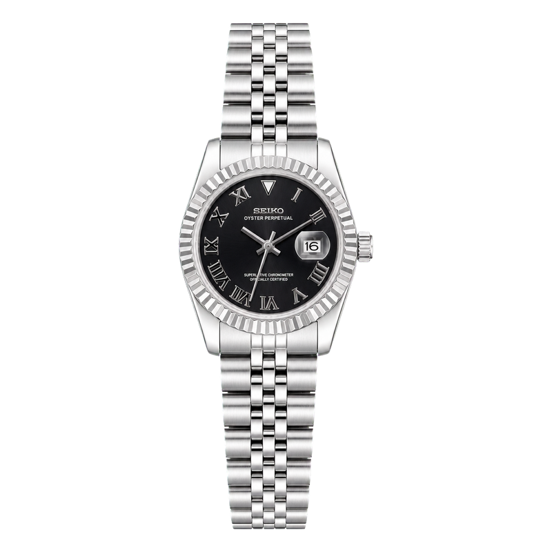 Seiko Mod Ladyjust - Black Roman Dial studio product view