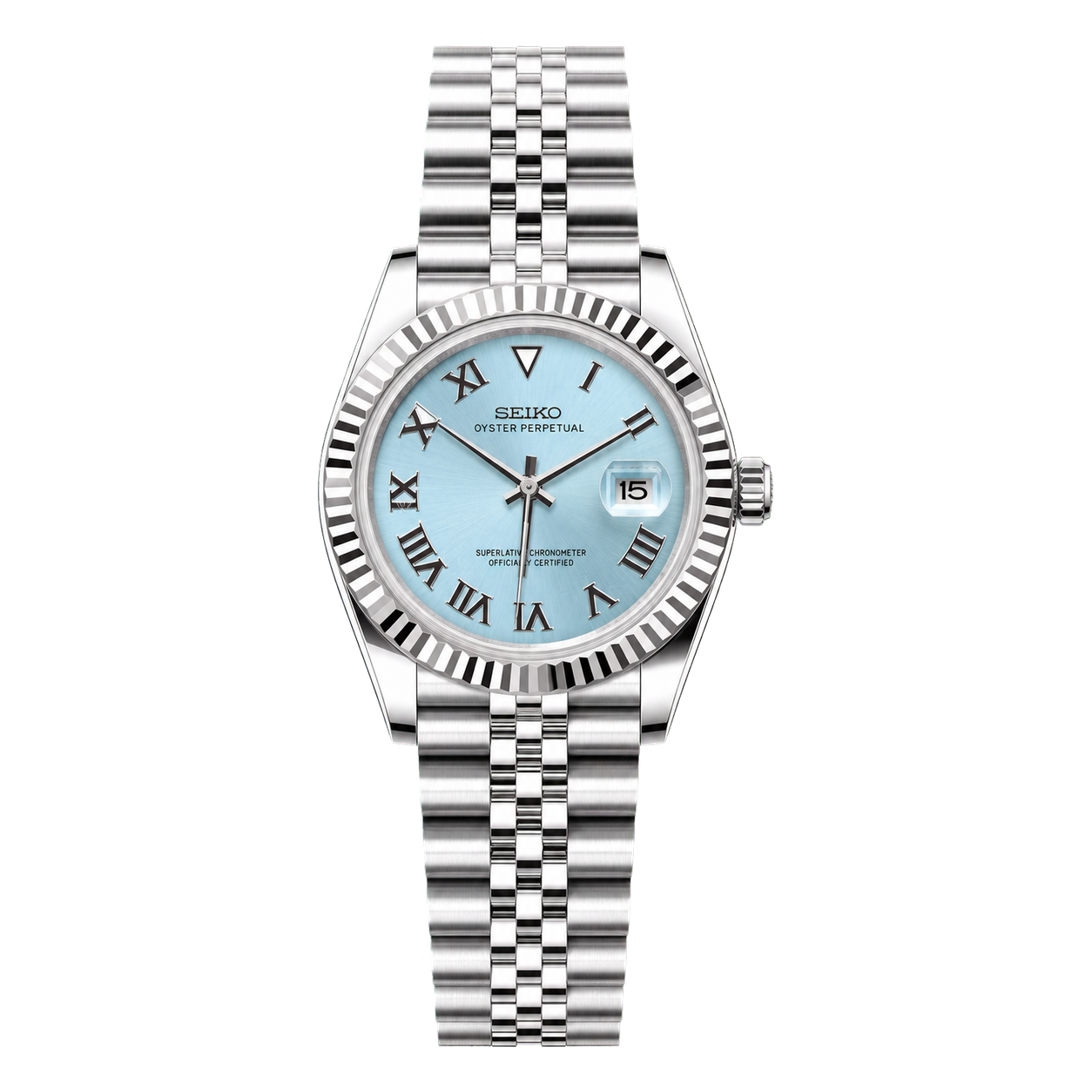 Seiko Mod Ladyjust - Glacier Blue Roman Dial studio product view