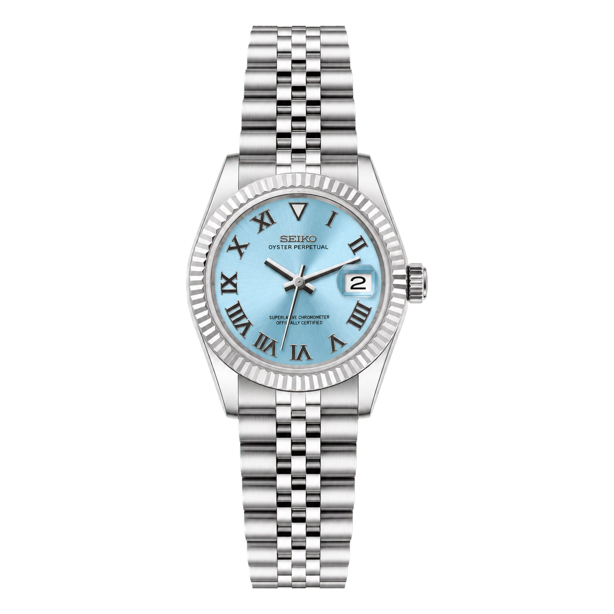 Seiko Mod Ladyjust - Ice Blue Roman Dial studio product view
