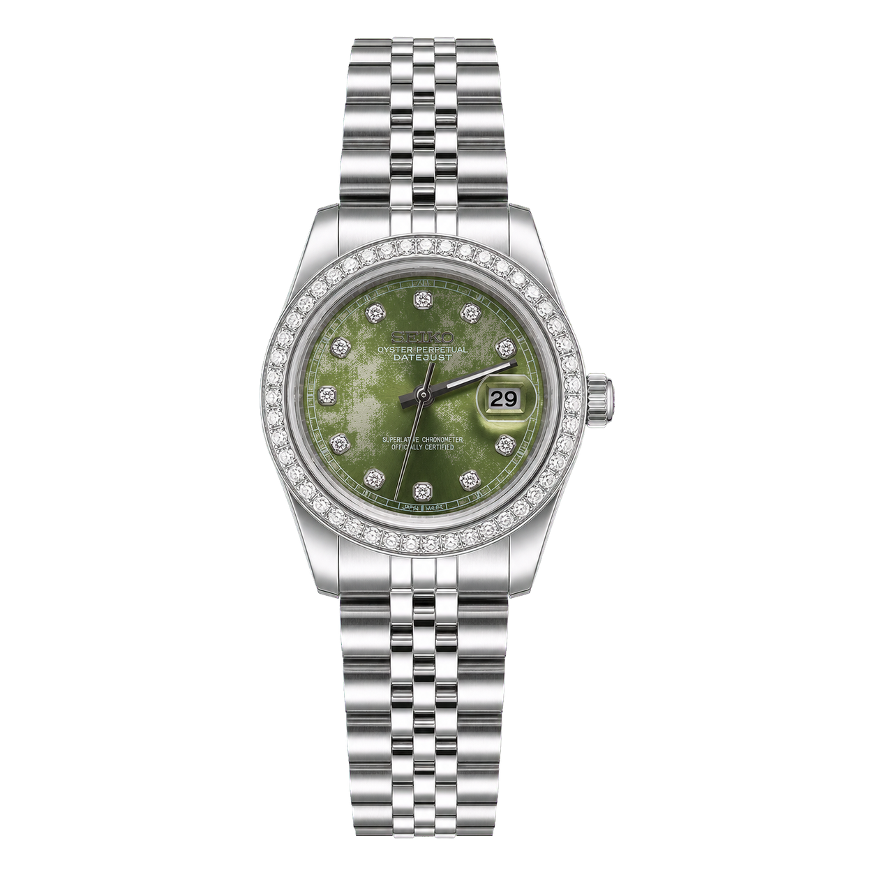 Seiko Mod Ladyjust - Olive Diamond studio product view