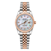Seiko Mod Ladyjust - Rose Gold Mother of Pearl Diamond studio product view