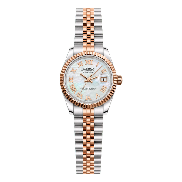 Seiko Mod Ladyjust - Rose Gold Mother of Pearl Roman