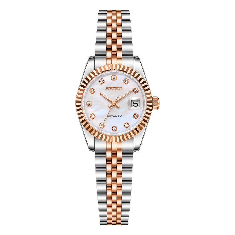 Seiko Mod Ladyjust - Rose Gold Pearl Diamond studio product view