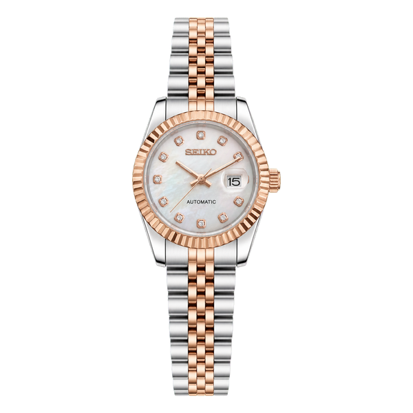 Seiko Mod Ladyjust - Two-Tone Rose Gold Mother of Pearl Diamond