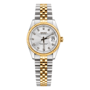 Approved transparent studio product view - Seiko Mod Ladyjust – Two-Tone Silver Diamond