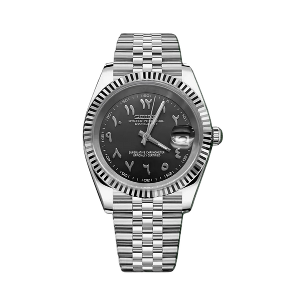 Seiko Mod Datejust – Black Arabic Dial