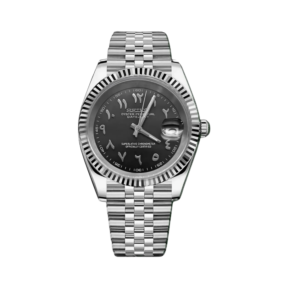 Seiko Mod Datejust – Black Arabic Dial