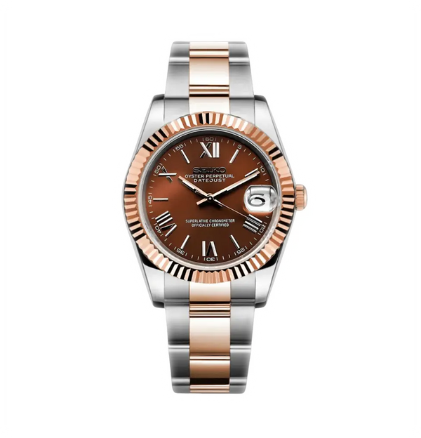 Seiko Mod Datejust – Two-Tone Chocolate Roman Dial