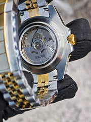 Seiko Mod Datejust – Gold Arabic White Dial (Two-Tone) exhibition caseback